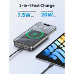 პორტატული დამტენი UGREEN PB561 (25919), 10000mAh 15W, Type-C, Magnetic Power Bank, Grey