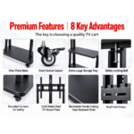 ტელევიზორის საკიდი Allscreen C2100, 40"-75", TV Mount With Roller, Black