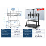 ტელევიზორის საკიდი Allscreen C2100, 40"-75", TV Mount With Roller, Black